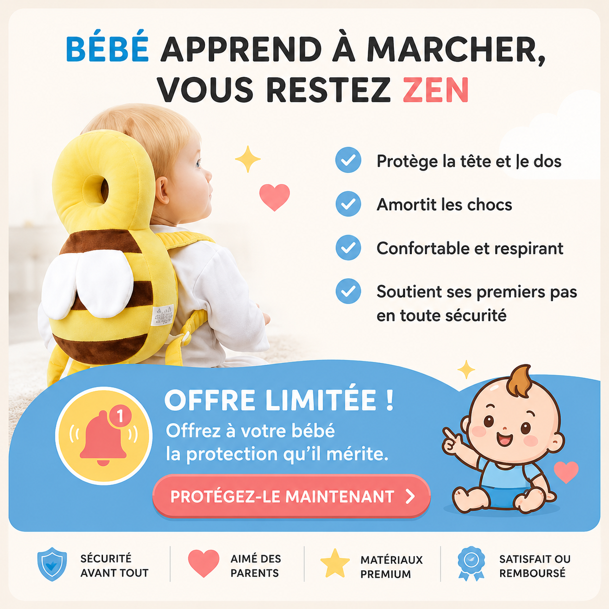 Sac à dos de protection pour bébé